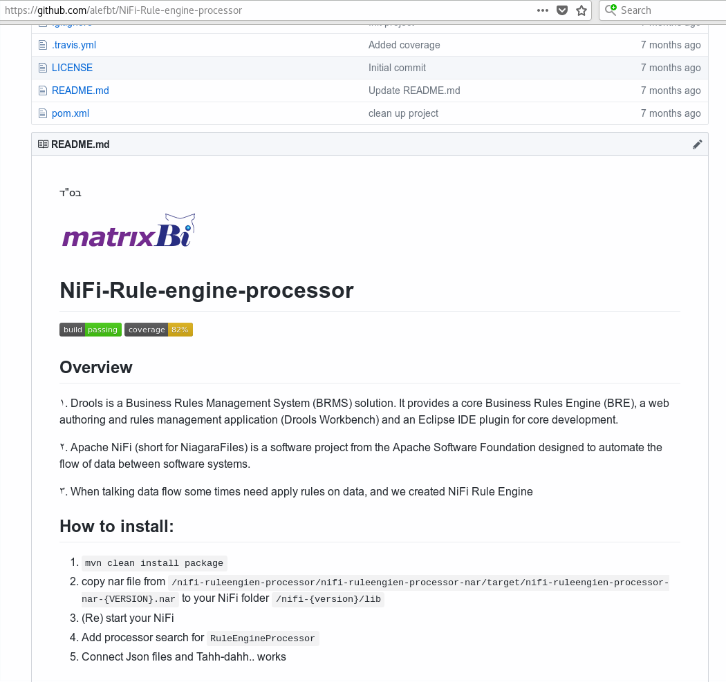 NiFi-Rule-engine-processor github