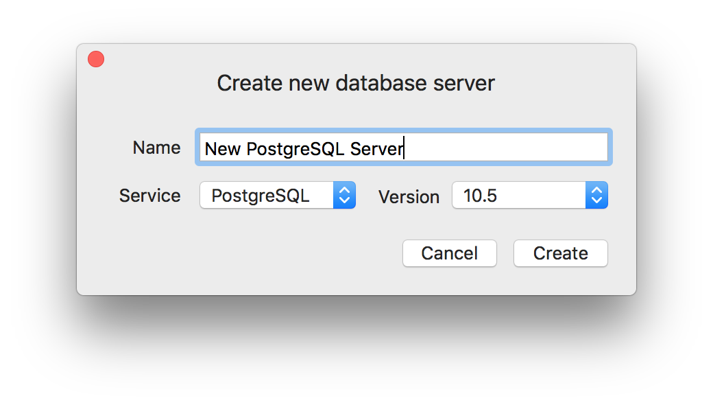 Create a new local PostgreSQL server