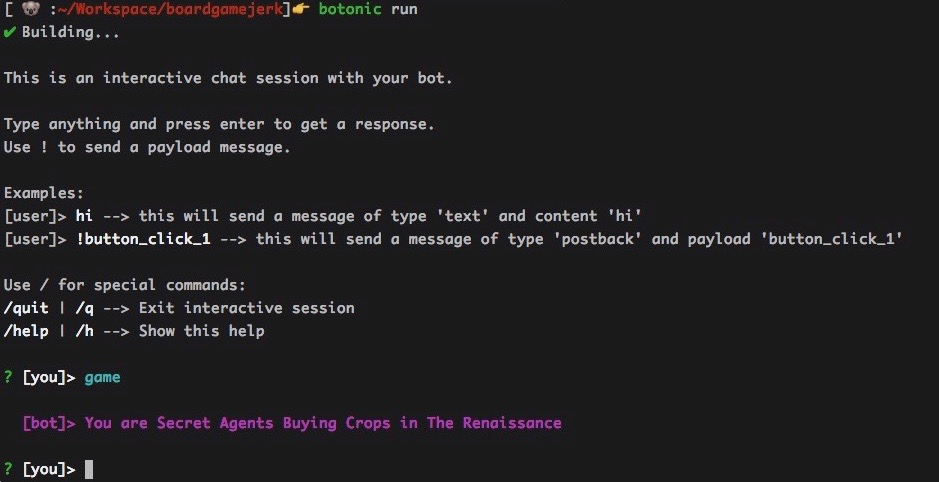 A chatbot on the command line