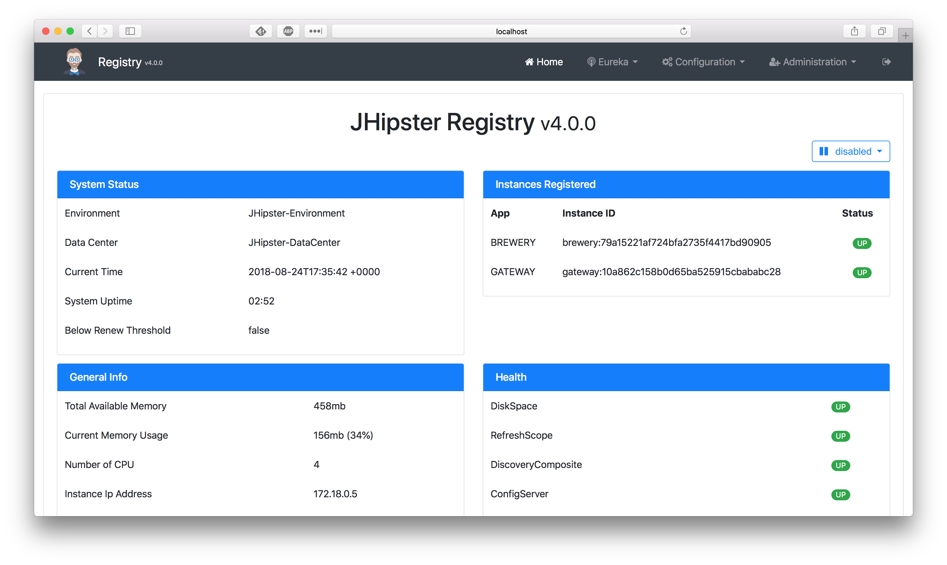 jhipster registry