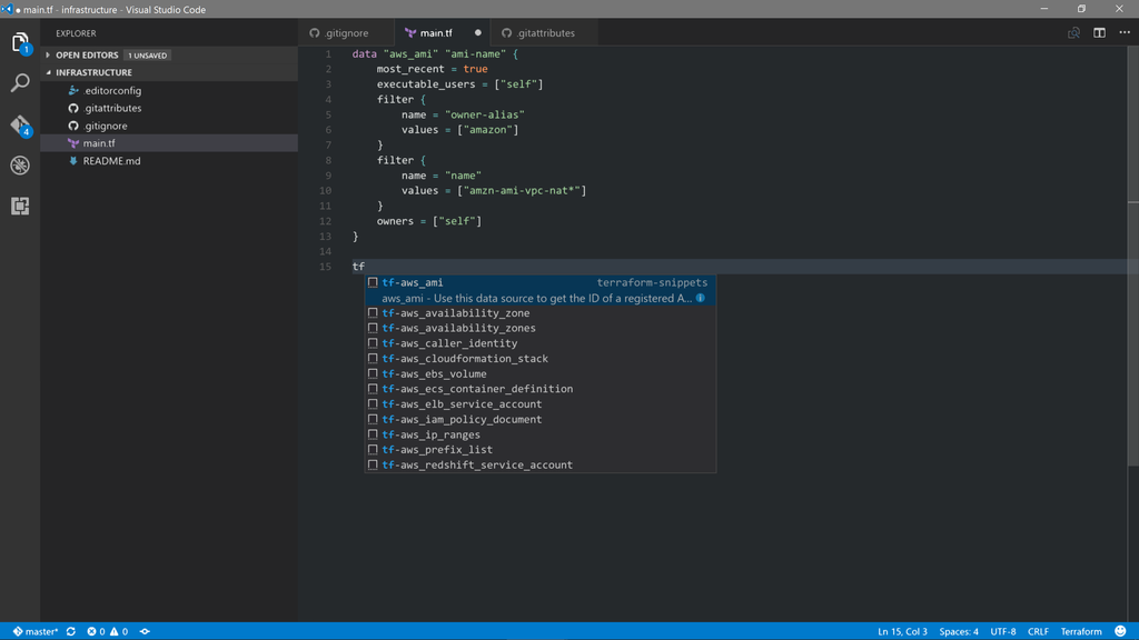 Terraform with Visual Studio Code