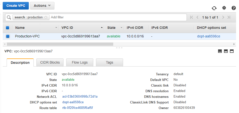 VPC: AWS Console