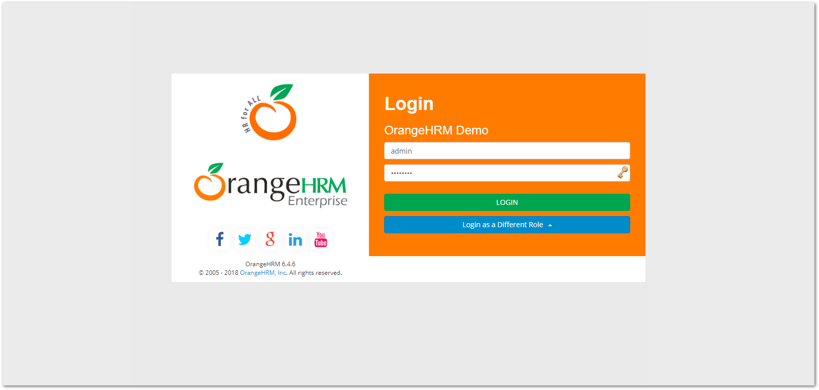 OrangeHRM Login Page