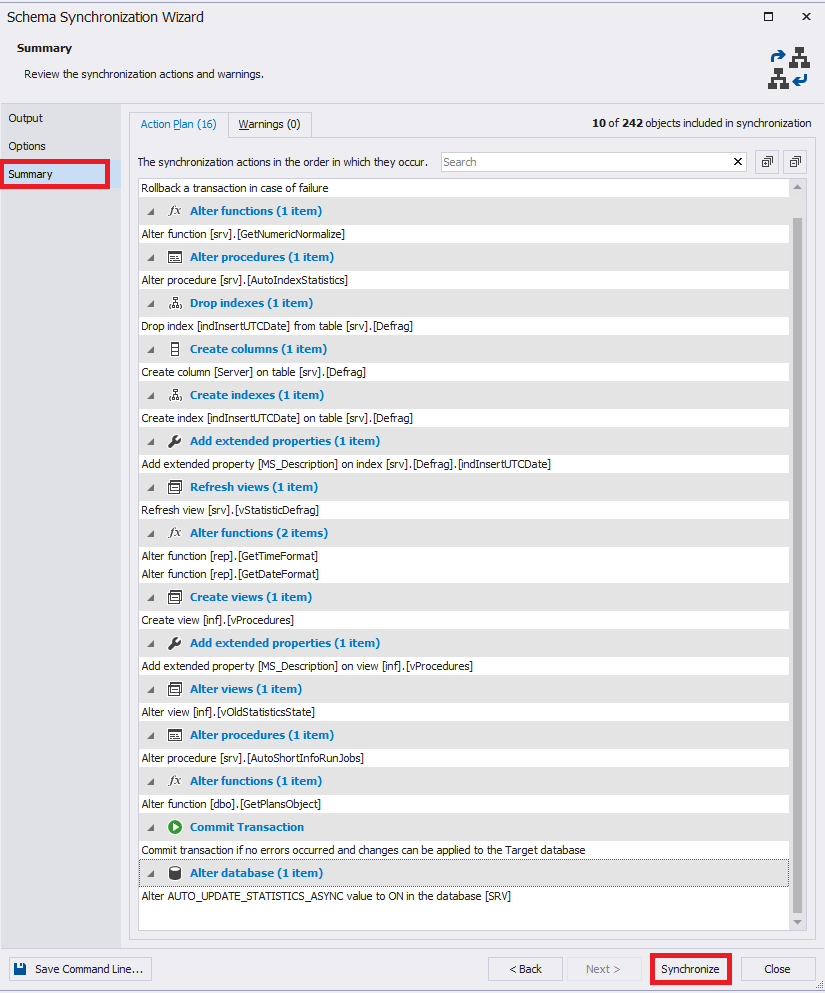 Generating a synchronization script