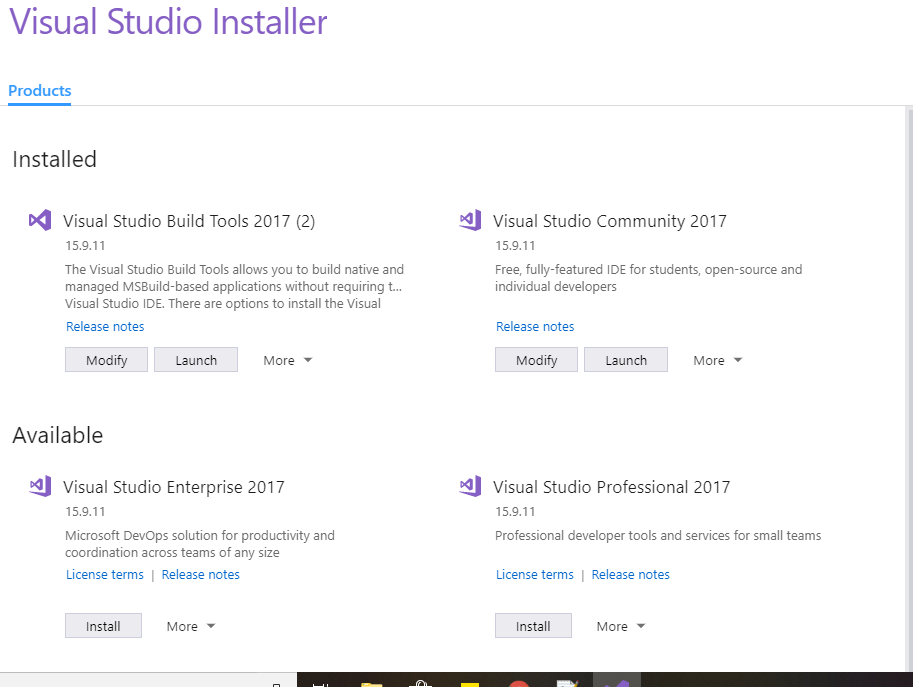 Visual Studio Installer