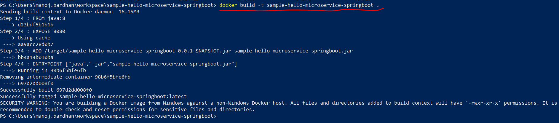 Create a Docker image file