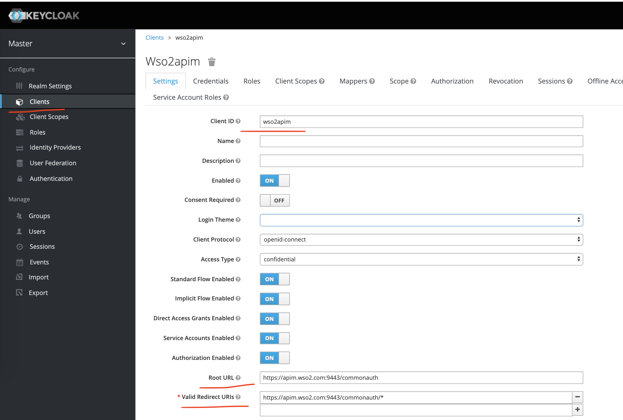 Configuring client