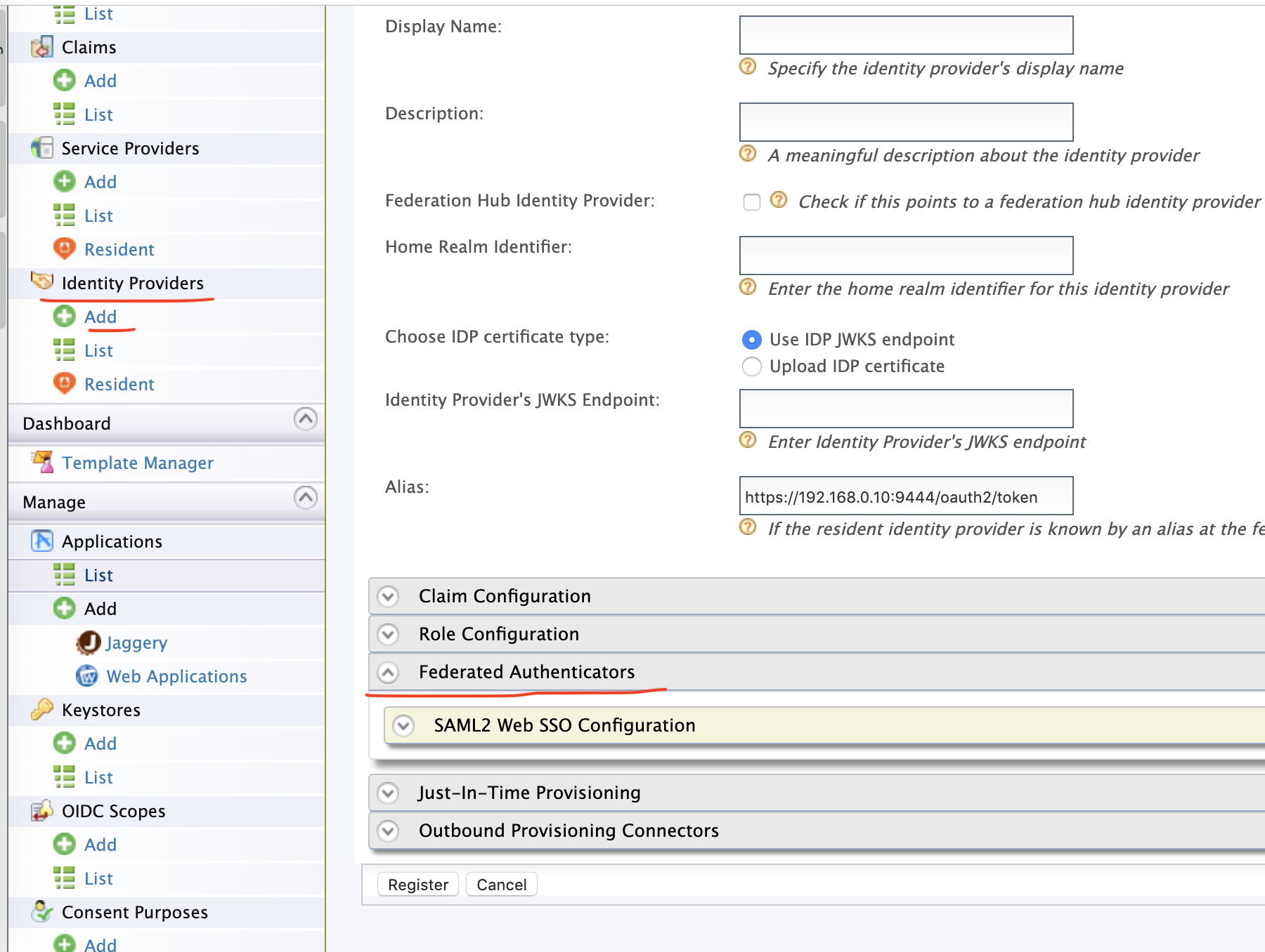 Checking available authenticators