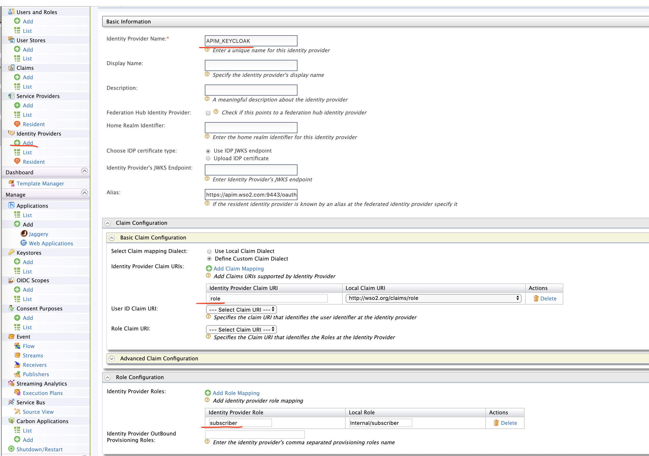 Creating deferated IDP