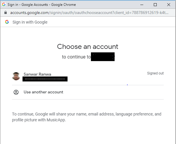 Signing in with Google