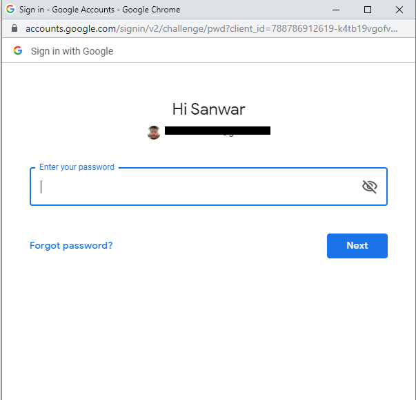 Signing in with Google 