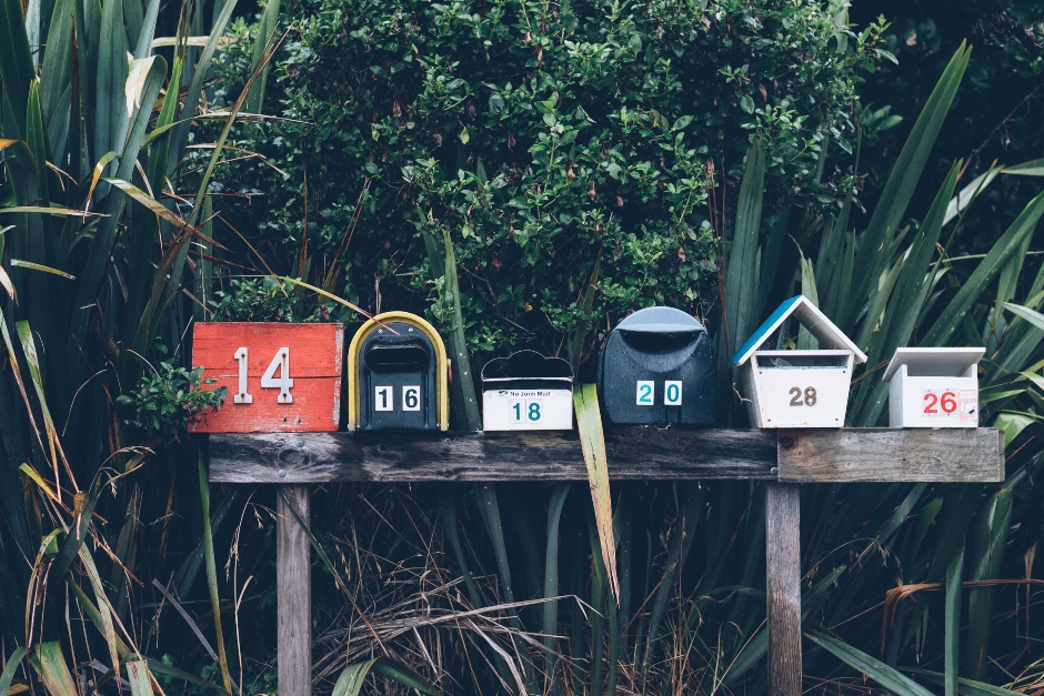 mailboxes-of-different-colors-and-shape-on-pos