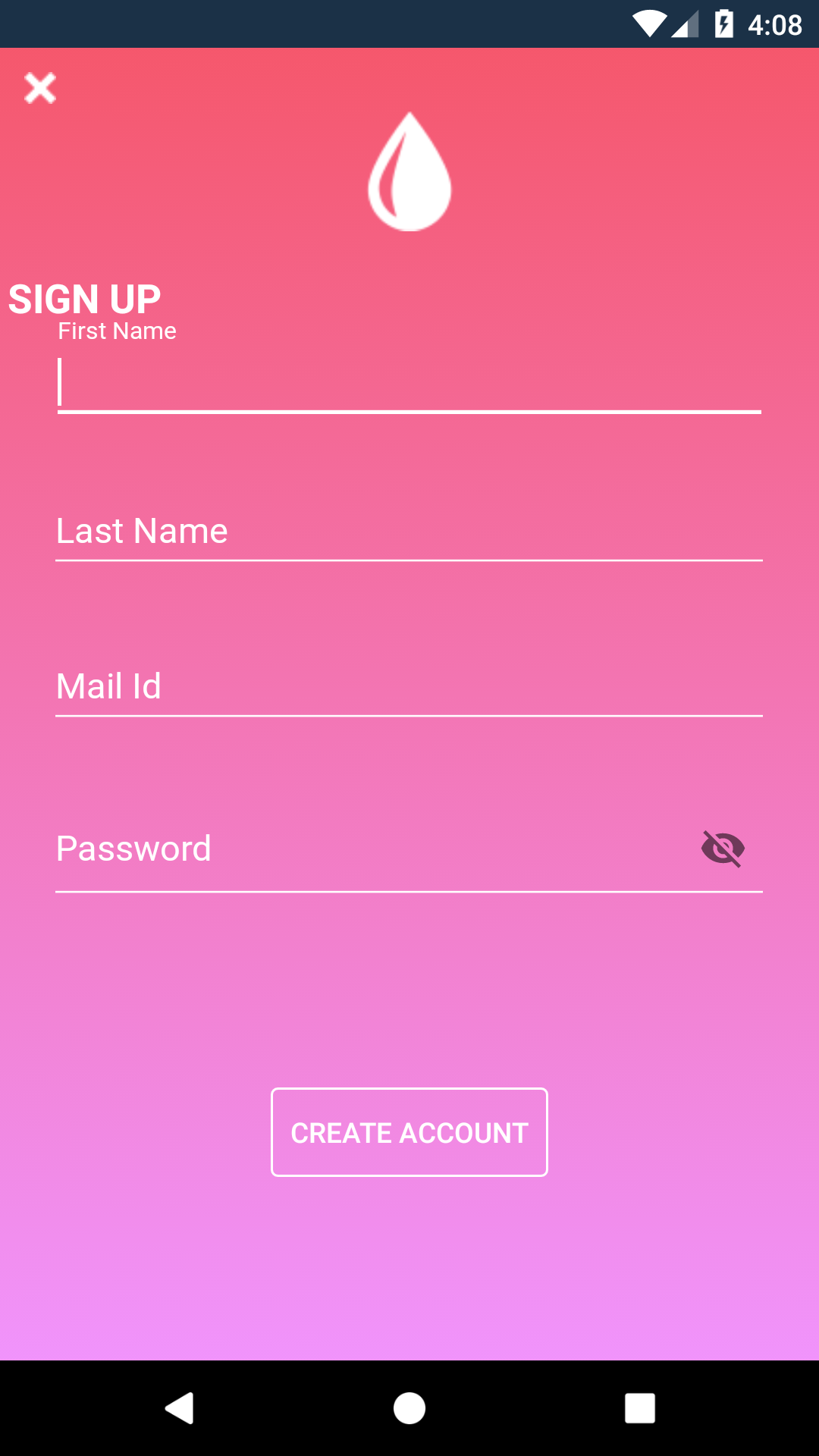 Final output for sign up Final output for sign up