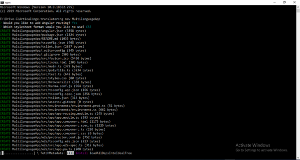 Creating a new Angular project Creating a new Angular project