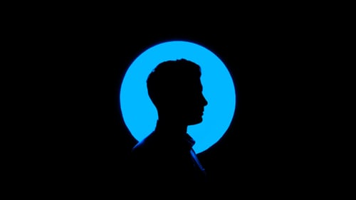 Shadow profile of a man