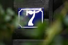 Number seven on a door