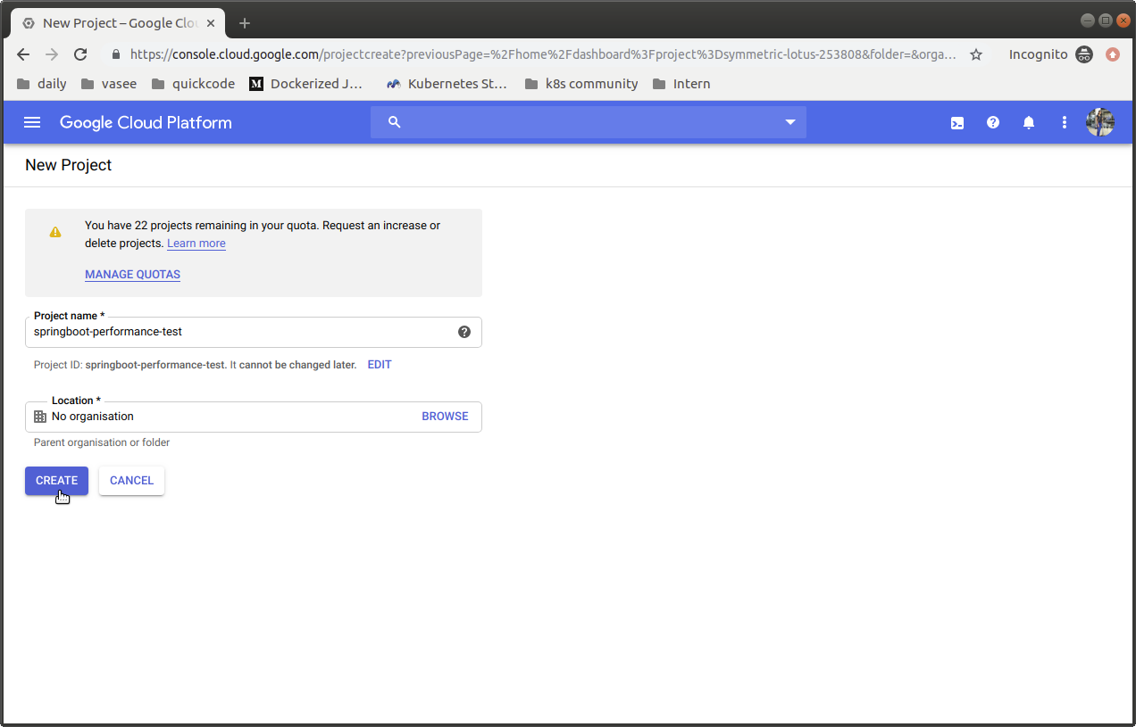 Create project Create project