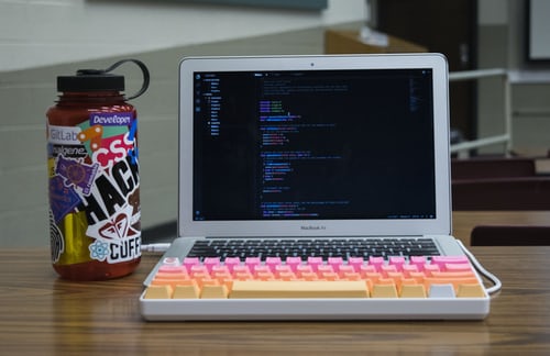 Laptop with code on screen