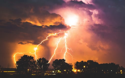 Lightning stiking