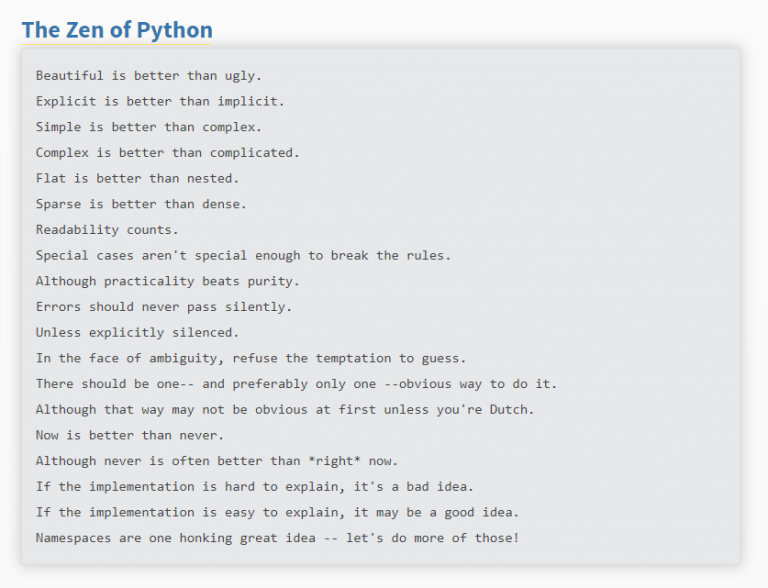 Python principles