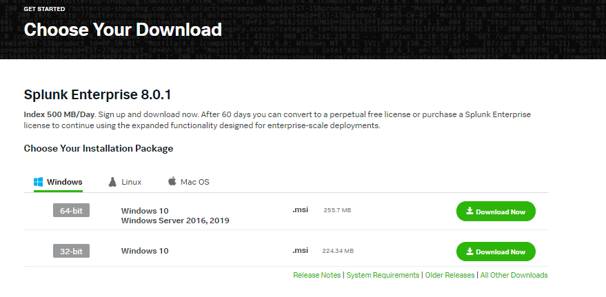 splunk enterprise download