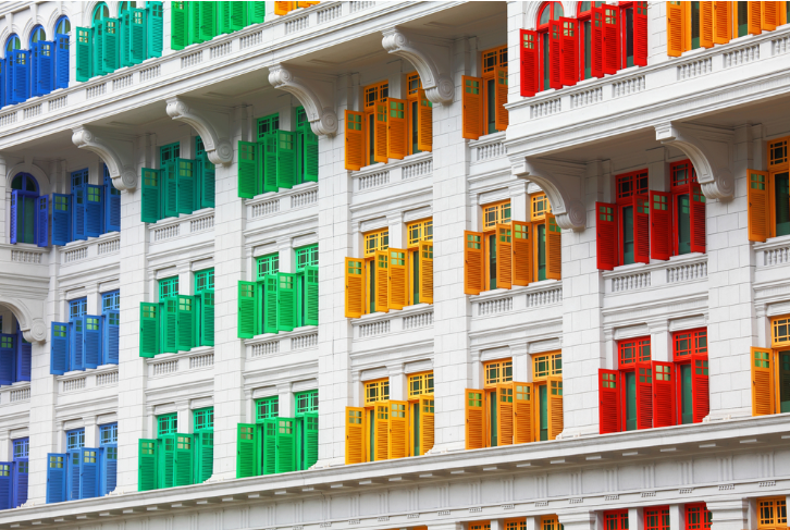 Colored window shutters