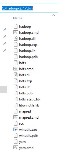 C:\hadoop-2.7.7\bin directory