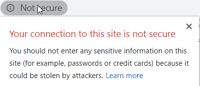 Connection is not secure