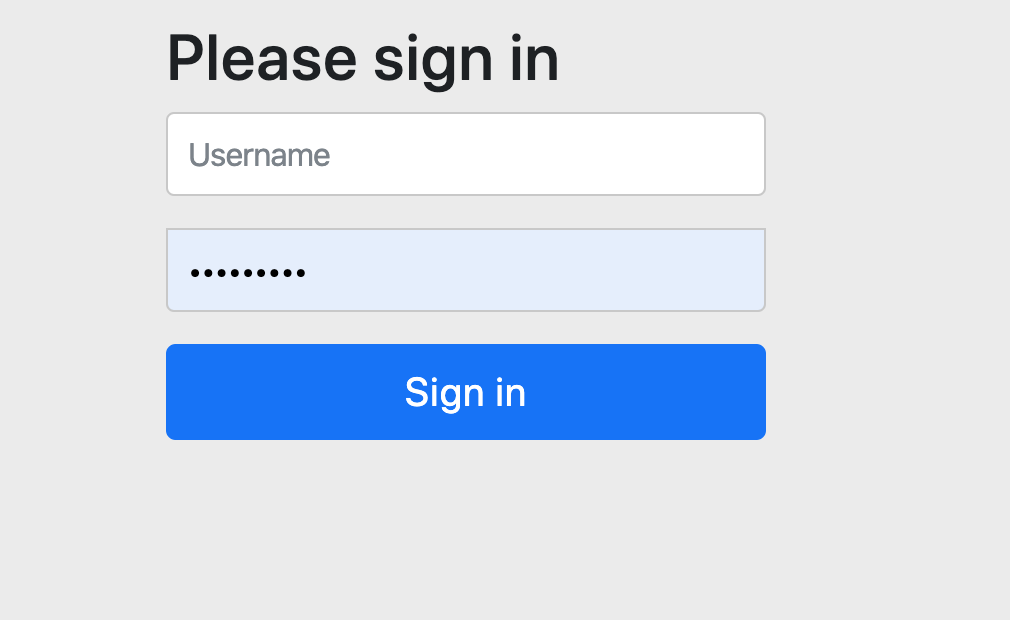 Default user sign in