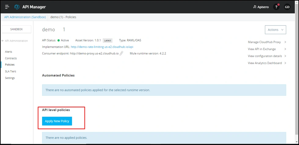 Creating SLA-based limiting policy