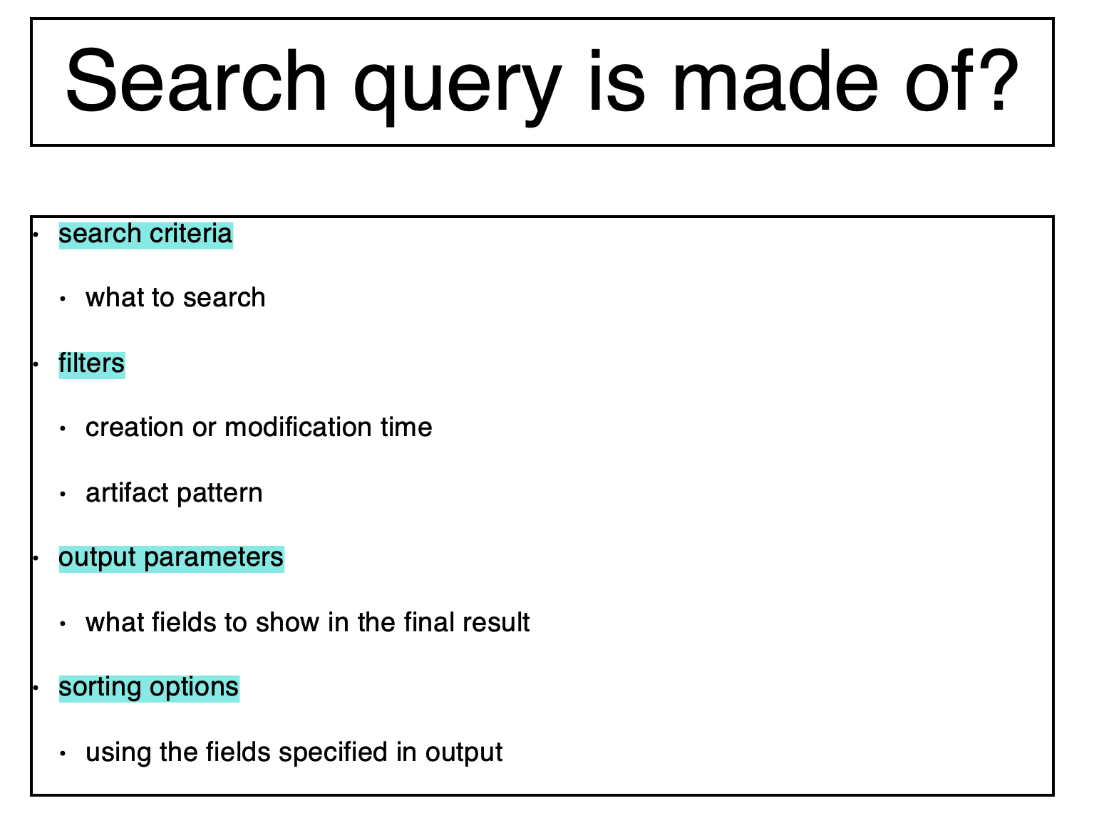 Search query components