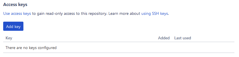 Cloning another Bitbucket repository in Bitbucket Pipelines - Settings > General > Access keys