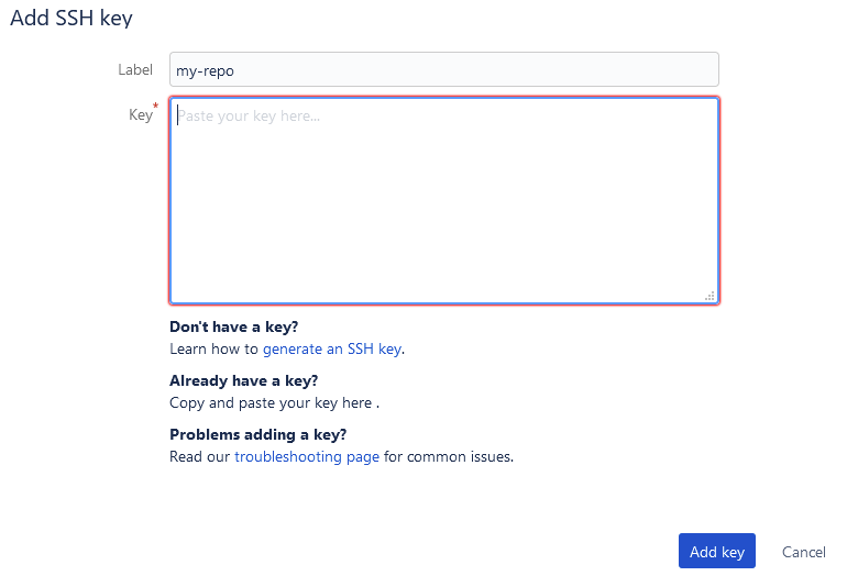 Cloning another Bitbucket repository in Bitbucket Pipelines - Add key