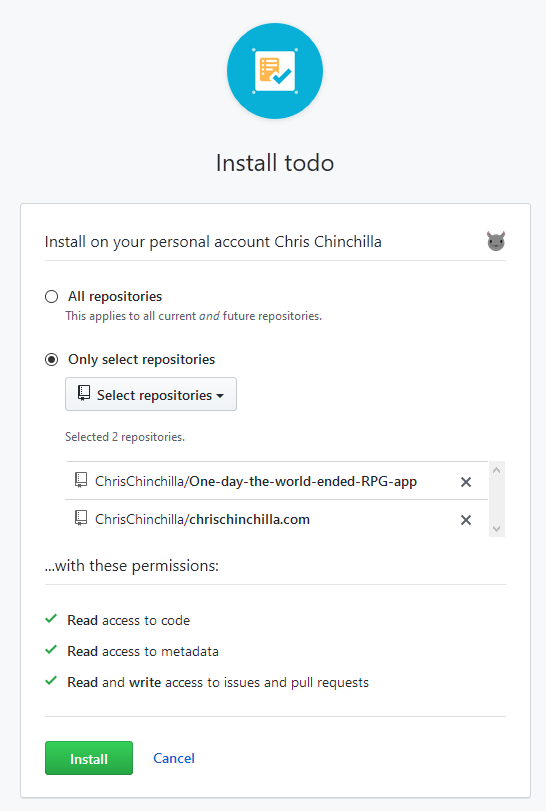 Add todo app to GitHub repositories