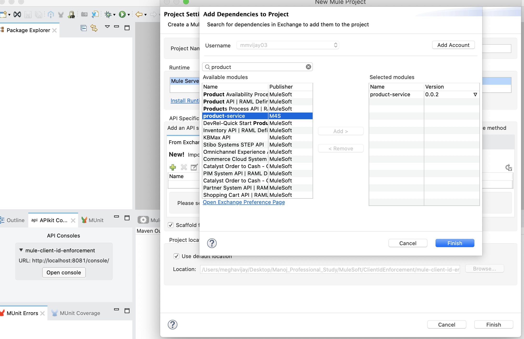 Creating a Mule project
