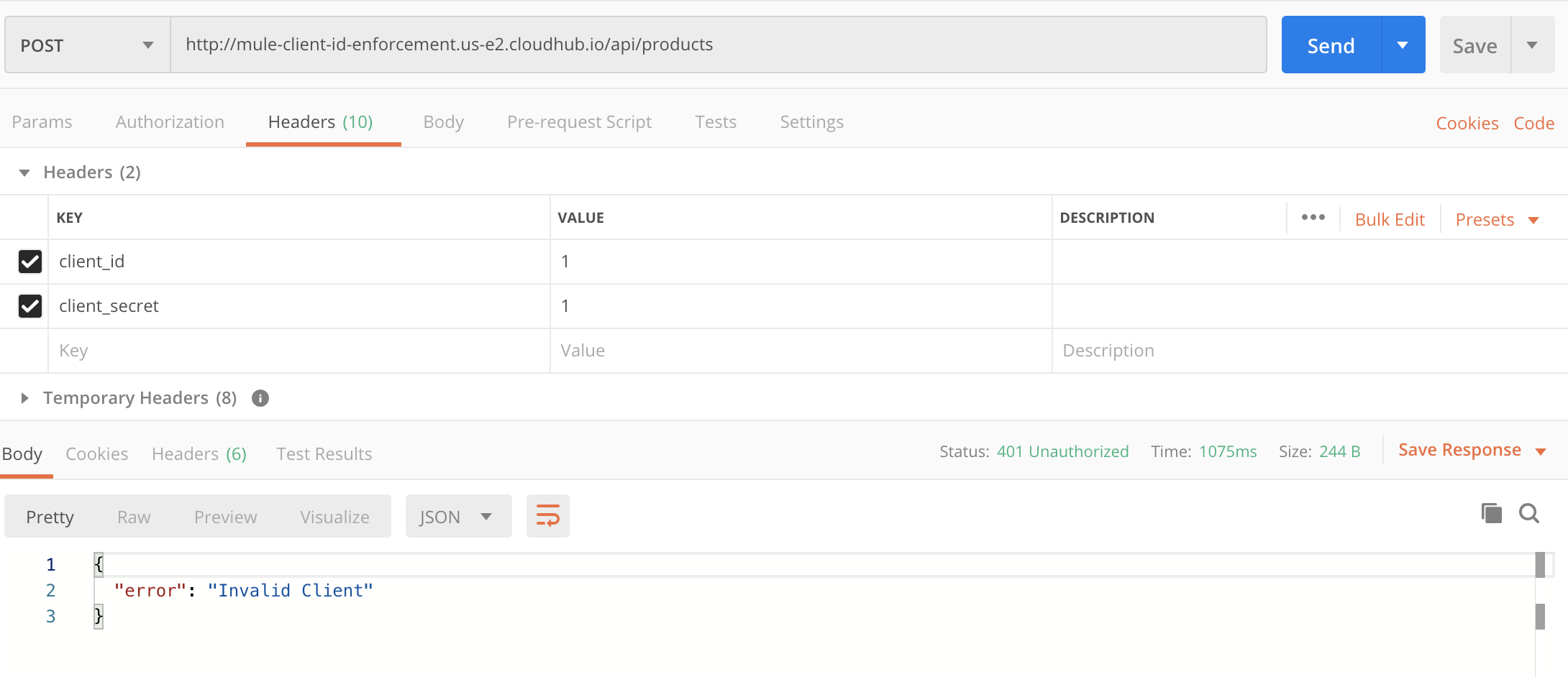 Mule 4 client id enforcement