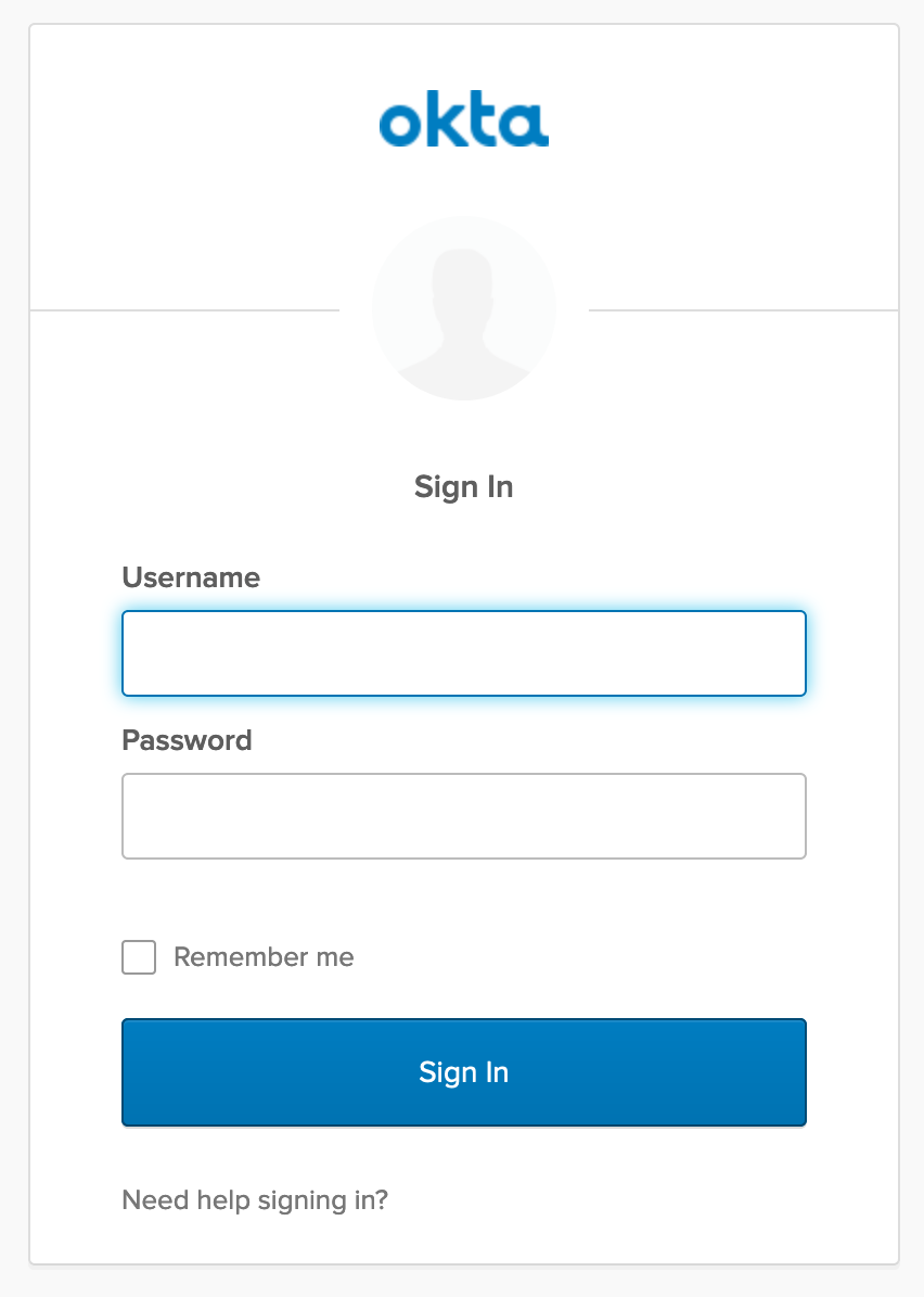 Okta login