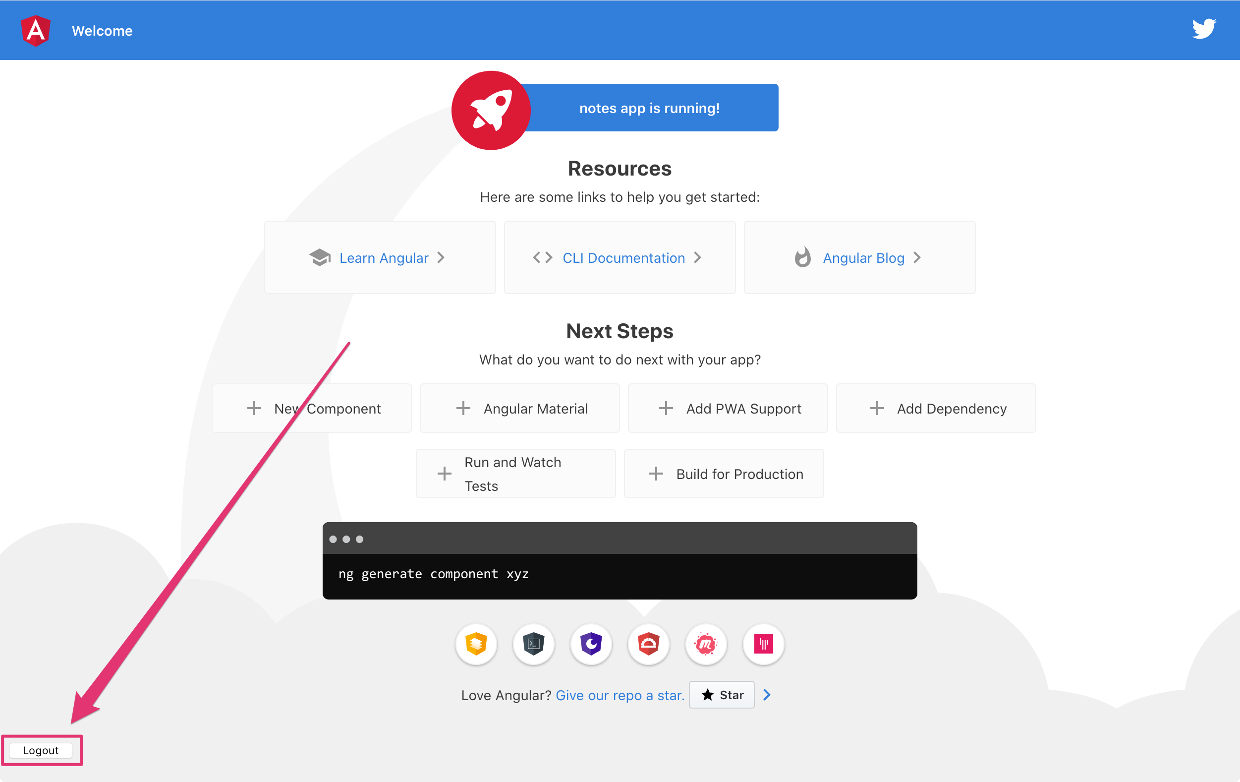Logout button now present