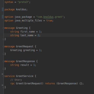 GreetService code