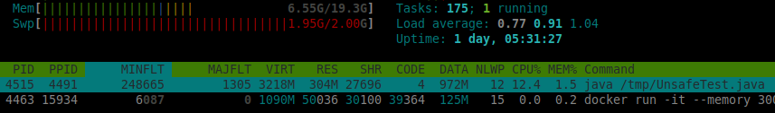 Results when limiting container size