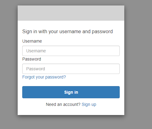 Signing in to AWS Cognito