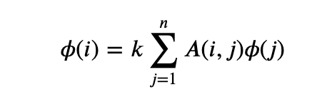 Equation for importance of node