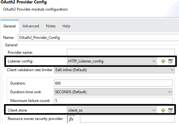 OAuth2 Provider config