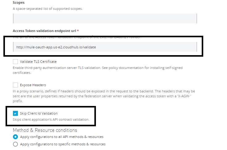 Applying OAuth2.0 access token enforcement