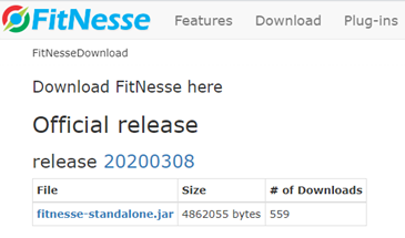 Fitnesse jar download
