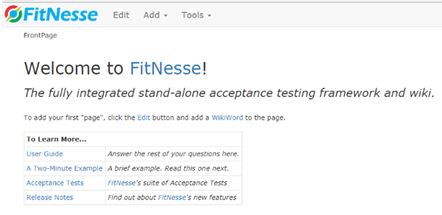 Fitnesse wiki