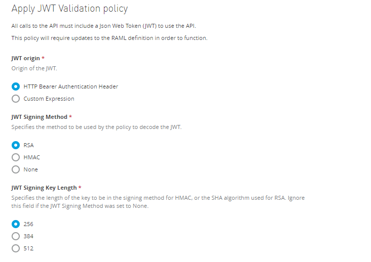 Applying JWT policy