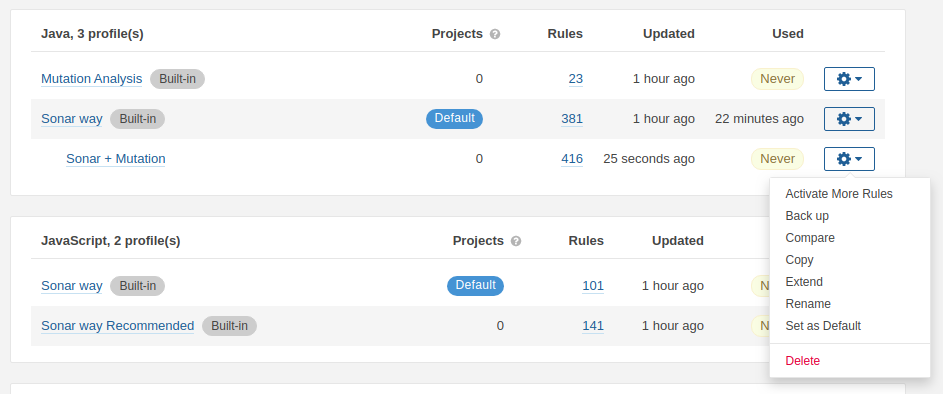 Java 3 profiles