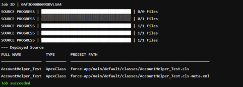 Salesforce deployment status