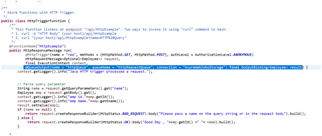Updating HttpTriggerFunction